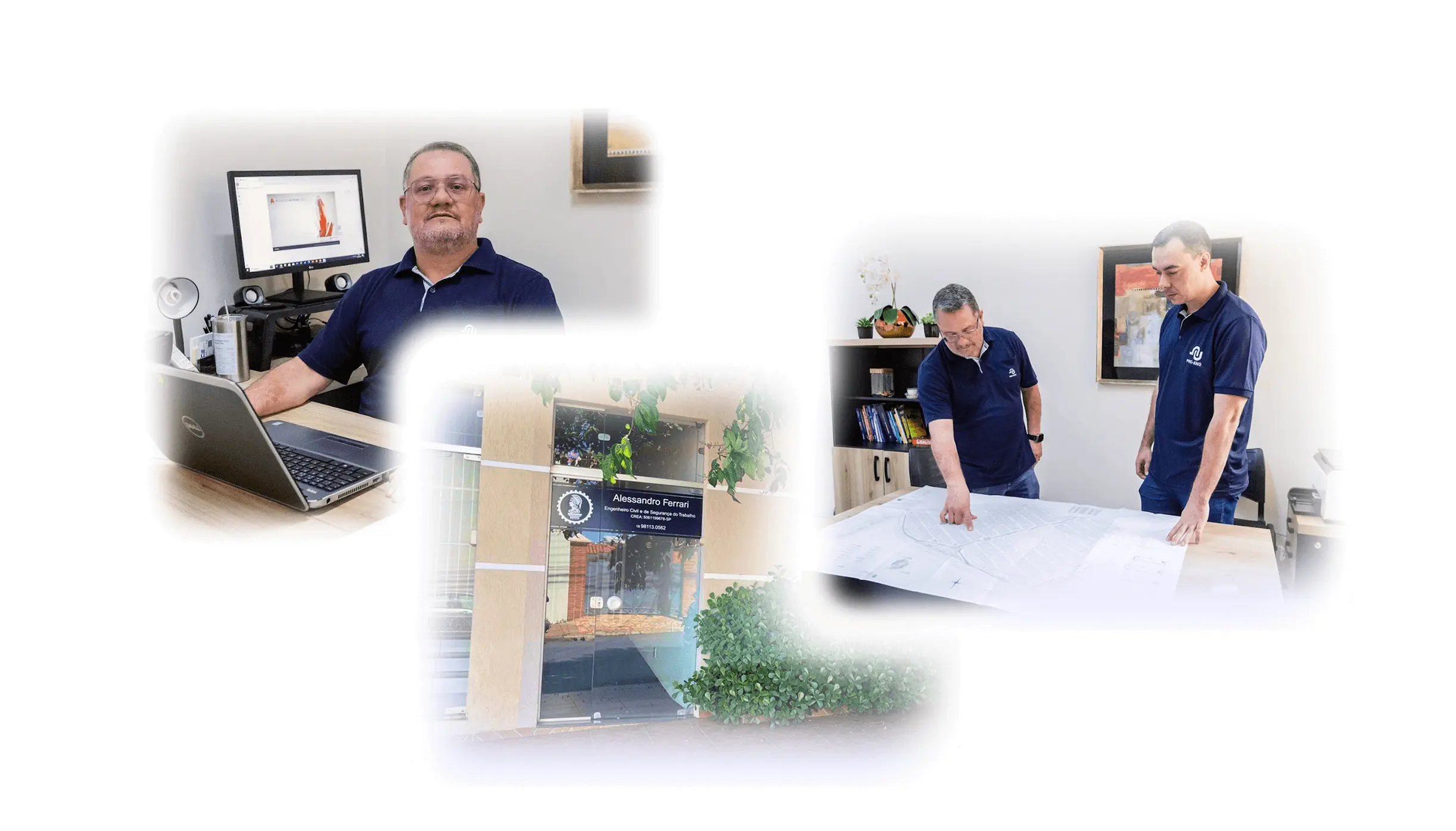 Equipe de especialistas em segurança do trabalho planejando ações.